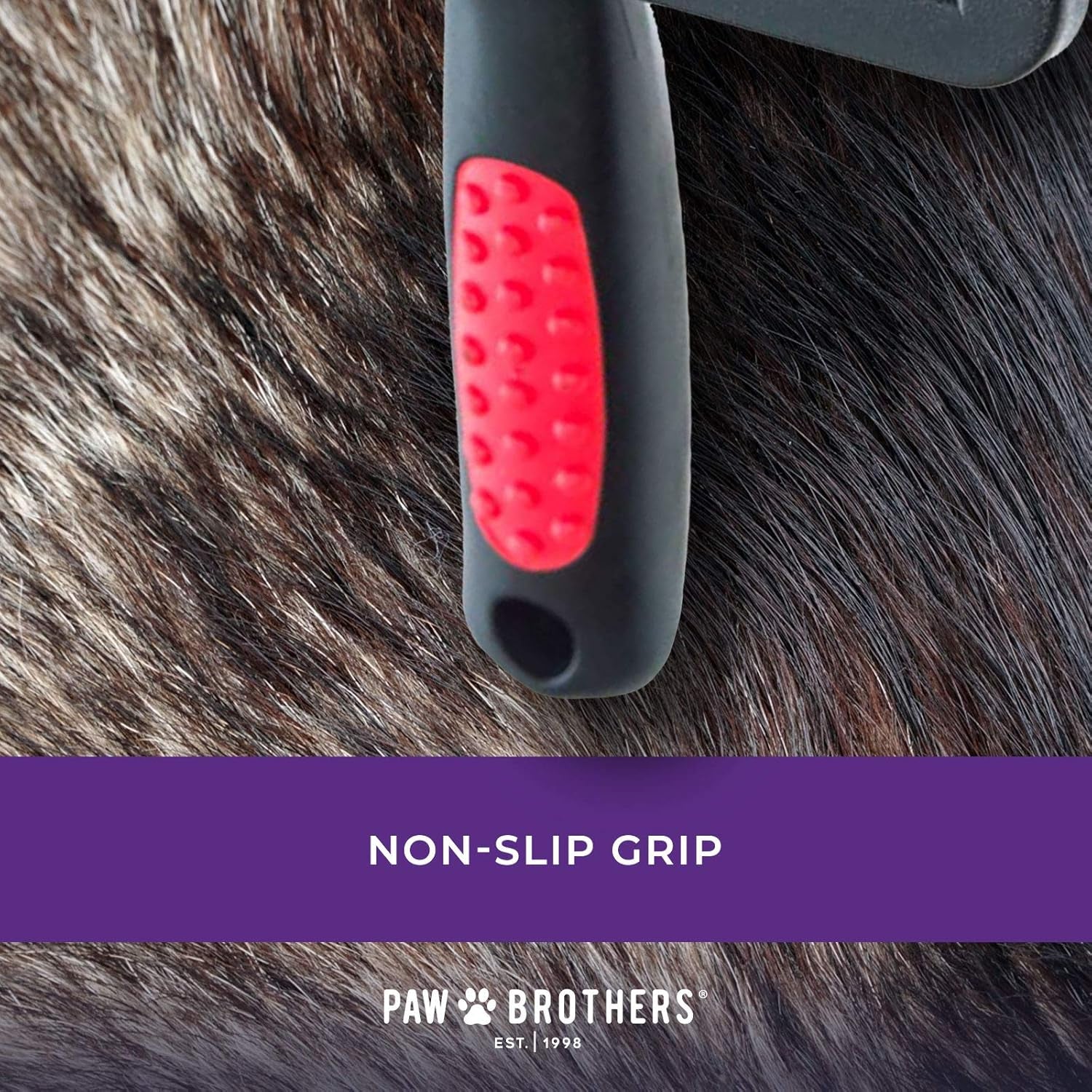 Paw Brothers Large Soft Pin Curved Slicker Brush for Dogs with Coated Tips for Gentle Skin Care and Maximum Coverage