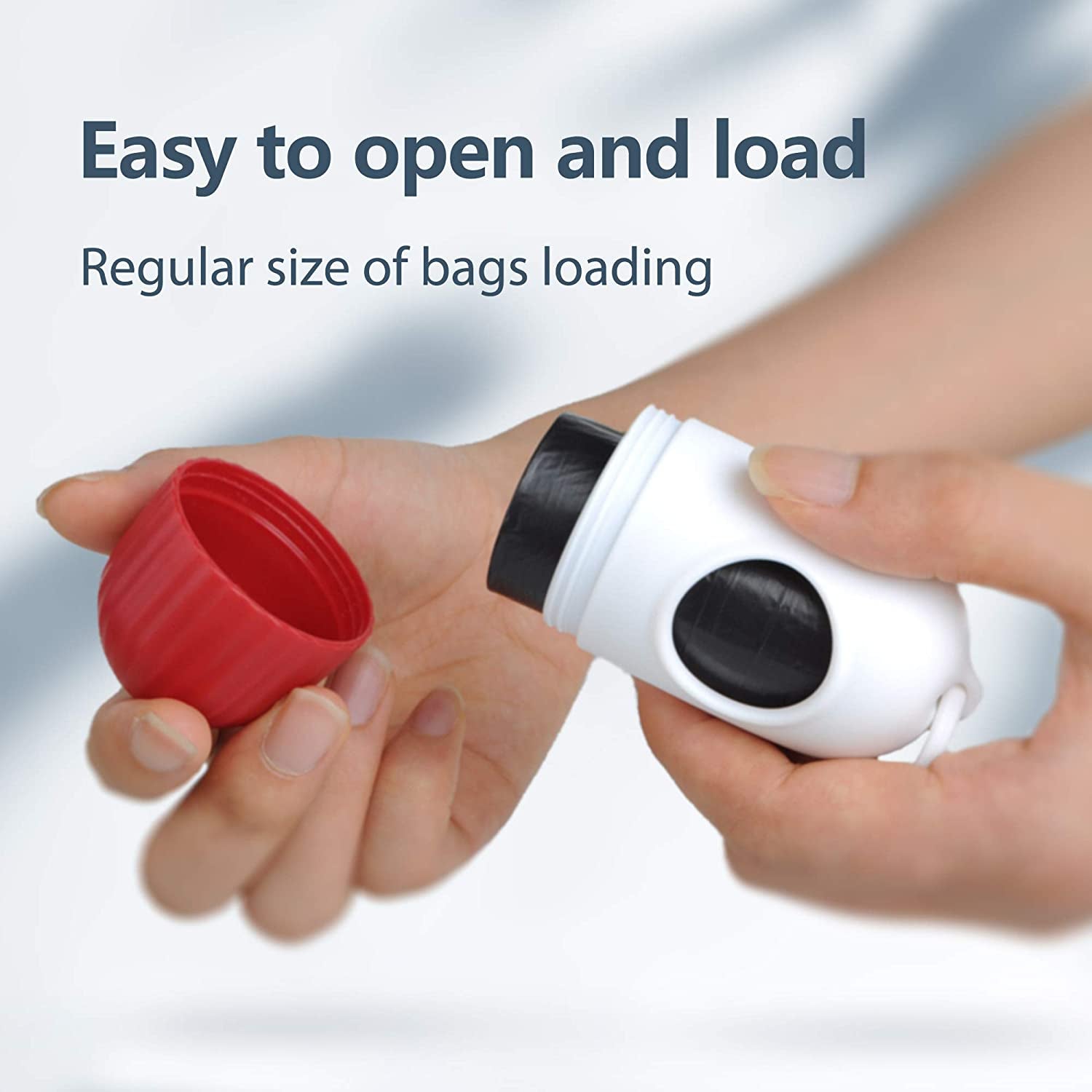 Retractable Pet Leash with Integrated Dispenser and Waste Bags, 16 Ft for Medium Dogs or Cats up to 44 lbs, Anti-Slip Handle, Tangle-Free Design, Reflective Nylon Tape (Medium, Red)