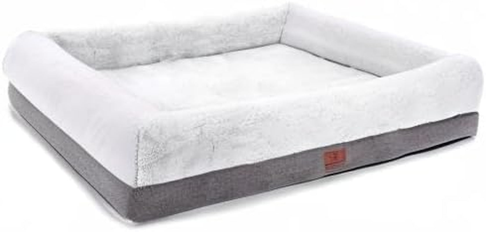 Extra Large Orthopedic Dog Bed with Bolster Sides, Removable Washable Cover, Non-Skid Bottom, and Egg Foam Cushioning - 46 x 30 Inch, Gray