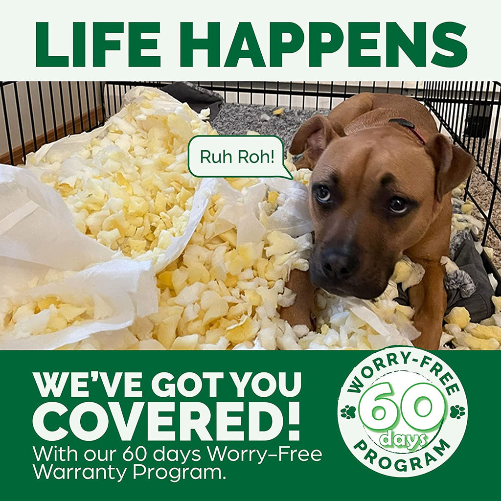 Replacement Dog Bed Cover - Plush Velvet Waves Sofa-Style, Machine Washable, Large, Brownstone