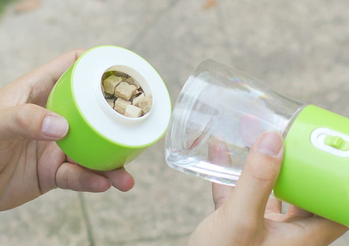 Portable Leak-Proof Dog Water Bottle and Food Dispenser - Lightweight Travel Bowl for Walking and Outdoor Adventures (Pink)