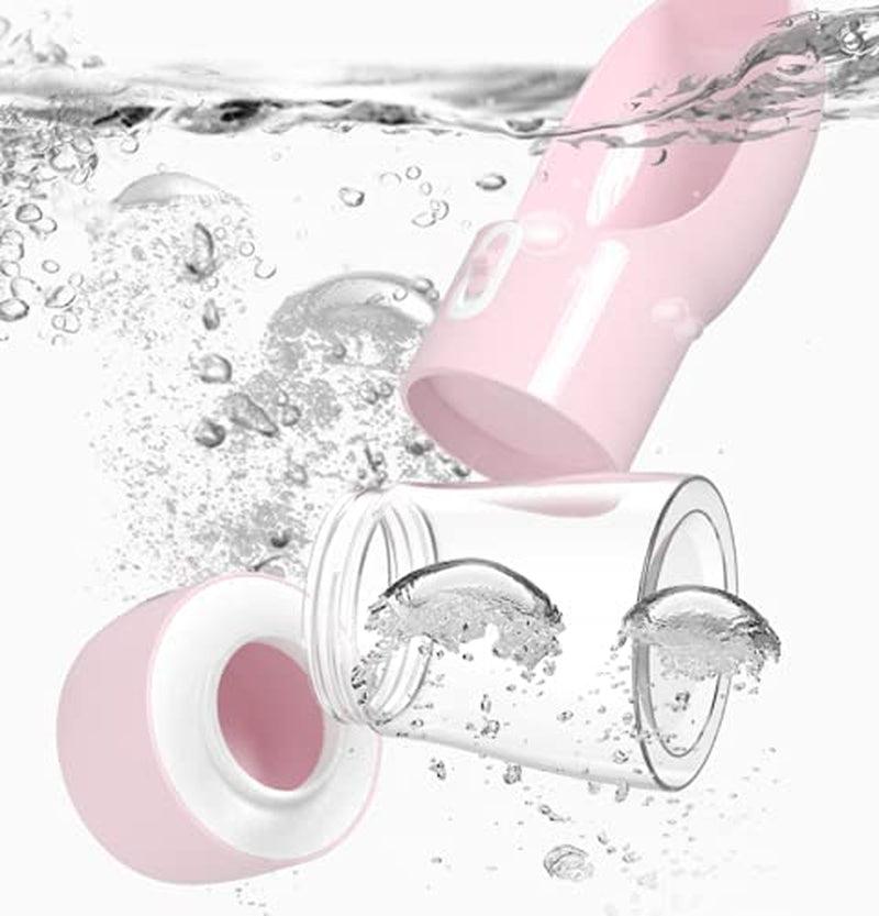 Portable Leak-Proof Dog Water Bottle and Food Dispenser - Lightweight Travel Bowl for Walking and Outdoor Adventures (Pink)